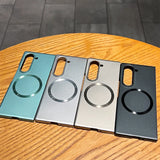 Ultra Thin Metal Paint Plating Magnetic Frosting Case for Samsung Z Fold