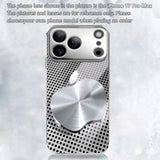 Metal Mesh Apple Texture Pattern Glass Electroplated Case for iphone