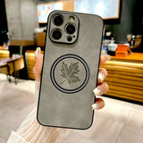 Luxury Leather Maple Magnetic Case For iPhone