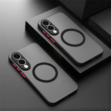 Semi‑Transparent Matte Magnetic Shockproof Case for Samsung