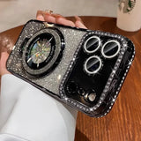 Transparent Diamond Glitter Magnetic Stand Case for iphone