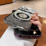 Transparent Diamond Glitter Magnetic Stand Case for iphone