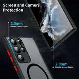 Semi‑Transparent Matte Magnetic Shockproof Case for Samsung