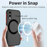 Semi‑Transparent Matte Magnetic Shockproof Case for Samsung