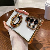 Transparent Electroplated Magnetic Stand Case for Samsung