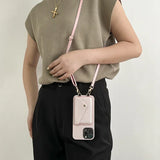 Leather Crossbody Wallet Case with Card Slots for iphone