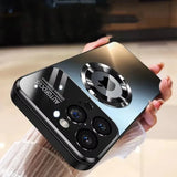 Glass Lens Metallic Luxury Matte Case For iPhone