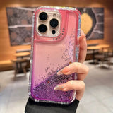 Luxury Clear Quicksand Glitter Sequin Gradient Phone Case For iPhone