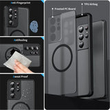 Luxury Magnetic Shockproof Matte Clear Case for Samsung