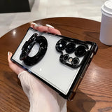 Transparent Electroplated Magnetic Stand Case for Samsung