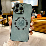 Luxury Leather Maple Magnetic Case For iPhone