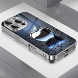 Apple Pattern Tempered Glass Electroplated Metal Case for iphone