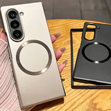 Ultra Thin Metal Paint Plating Magnetic Frosting Case for Samsung Z Fold