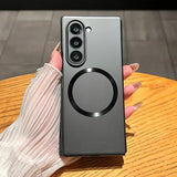 Ultra Thin Metal Paint Plating Magnetic Frosting Case for Samsung Z Fold