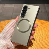 Ultra Thin Metal Paint Plating Magnetic Frosting Case for Samsung Z Fold
