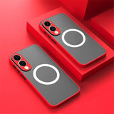 Semi‑Transparent Matte Magnetic Shockproof Case for Samsung