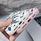 Ocean Shark Whale Pattern Leather Texture TPU Phone Case For iPhone