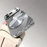 Metal Mesh Apple Texture Pattern Glass Electroplated Case for iphone