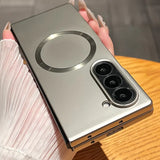 Ultra Thin Metal Paint Plating Magnetic Frosting Case for Samsung Z Fold