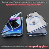 All‑in‑One Magnetic Metal Glass Case with Screen Film for iphone