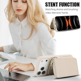 Leather Wallet Case with Wrist & Crossbody Strap for iphone