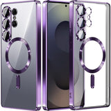 Full‑Cover Clear Magnetic Electroplated Case for Samsung
