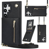 Leather Zipper Card Holder Crossbody Case for Samsung