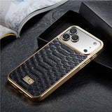 Magnetic Electroplated Snake Skin Pattern Case for iphone