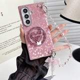 Gold‑Stamped Bow Magnetic Kickstand Case for Samsung Z Fold