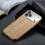 Magnetic Electroplated Snake Skin Pattern Case for iphone