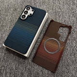 Shockproof Magnetic Half‑Wrap Borderless Carbon Fiber Case for Samsung