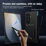 Shell‑Film Full‑Cover Case With Card Holder Stand & Pen Slot for Samsung Z Fold
