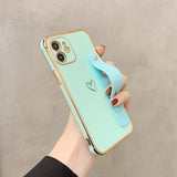 Shockproof Electroplated Case with Wrist Strap for iphone