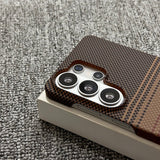 Shockproof Magnetic Half‑Wrap Borderless Carbon Fiber Case for Samsung