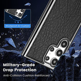 Magnetic Shockproof Electroplated Leather Case for Samsung