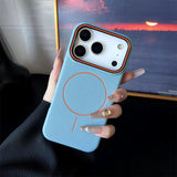 Frosted Hit Color Lichee Pattern Magnetic Case for iphone