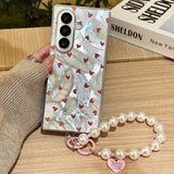 Premium Feather‑Grain Heart Case for Samsung Z Fold