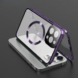 All‑in‑One Magnetic Metal Glass Case with Screen Film for iphone
