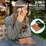 2 in 1 Magnetic Wallet Leather Case for iphone