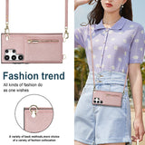 Leather Zipper Card Holder Crossbody Case for Samsung