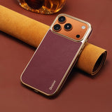 Electroplated Magnetic Leather Case for iphone