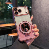 Electroplated Mirror Glitter Kickstand Case for iphone