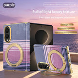 Kevlar‑Textured Electroplated Magnetic Stand Case for Samsung Z Fold