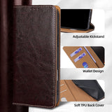 Genuine Leather Magnetic Flip Full Cover Case for iphone
