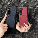 Shockproof Magnetic Fiber‑Texture Case for Samsung Z Fold