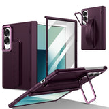 Full‑Cover Flip Case with Lens Stand Wrist Strap, Shell‑Film Integrated for Samsung Z Fold