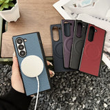 Shockproof Magnetic Fiber‑Texture Case for Samsung Z Fold