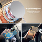 Kevlar‑Textured Electroplated Magnetic Stand Case for Samsung Z Fold