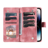 Zipper Wallet Flip Leather Case for iphone