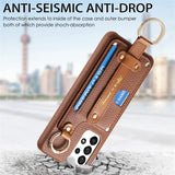 Shockproof Litchi Grain Wrist Strap Case for Samsung